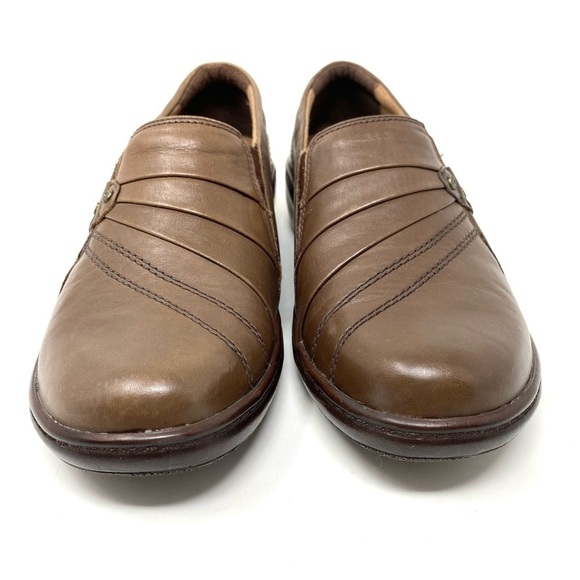 Aravon Danielle Dark Brown leather casual slip on shoes NARROW - Picture 4 of 9